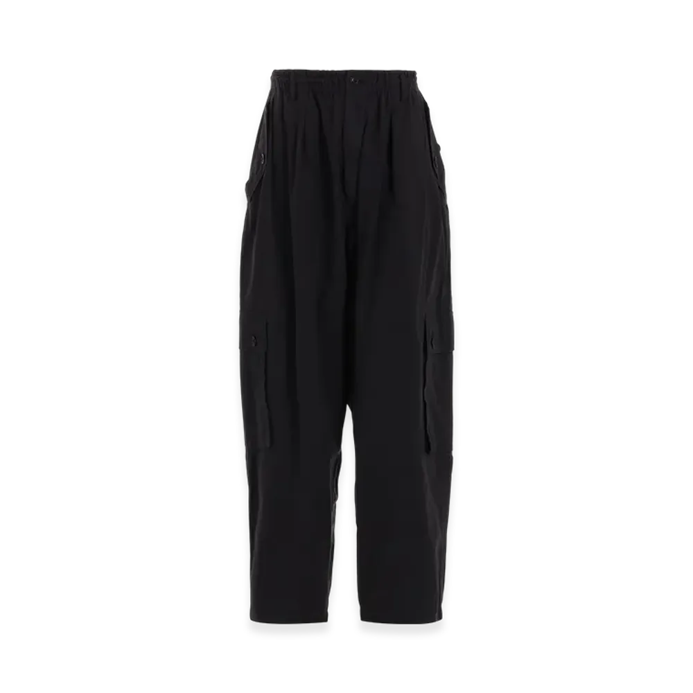 S'YTE Brushed Washer Finish Broad Cargo Pants "Black"