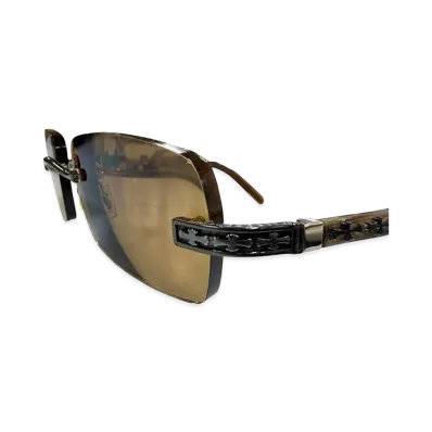 Chrome Hearts THREE BOB Rimless Sunglasses "Brown"