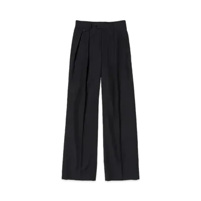 AURALEE Tropical Wool Kid Mohair Slacks "Black"