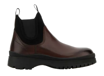 PRADA Leather Ankle Boots "Brown"