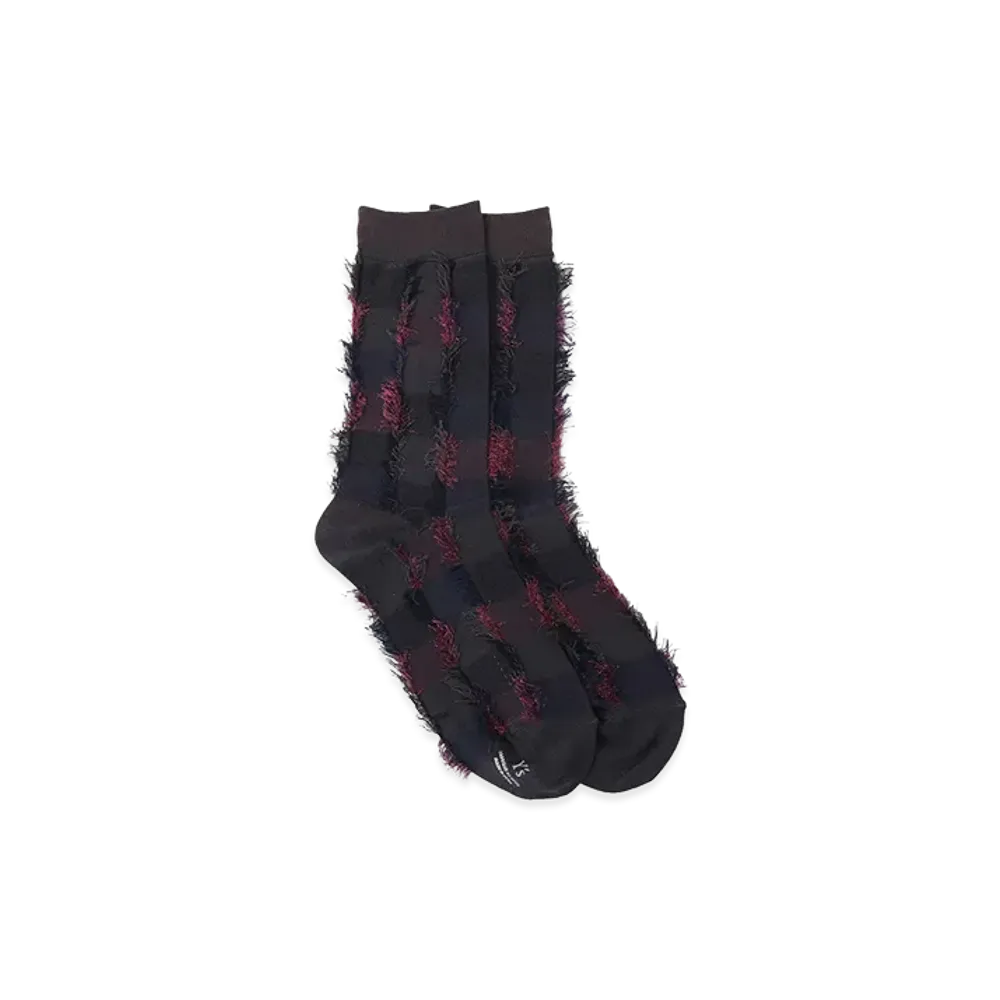 Y's Cut Block Jacquard Socks "Grey"