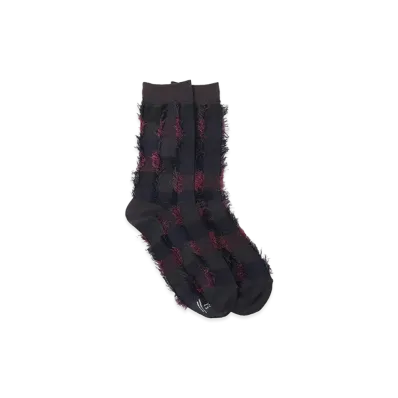 Y's Cut Block Jacquard Socks "Grey"