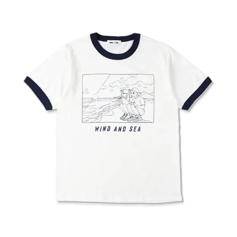 Yoshifuku Honoka x WIND AND SEA Ringer Tee White/Navy