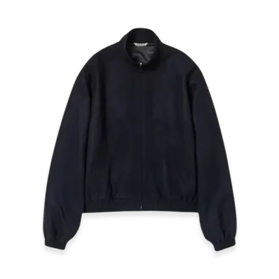 AURALEE Cashmere Flannel Zip Blouson "Dark Navy"