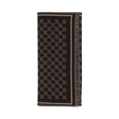 GUCCI GG Jacquard Wool Scarf "Printed"