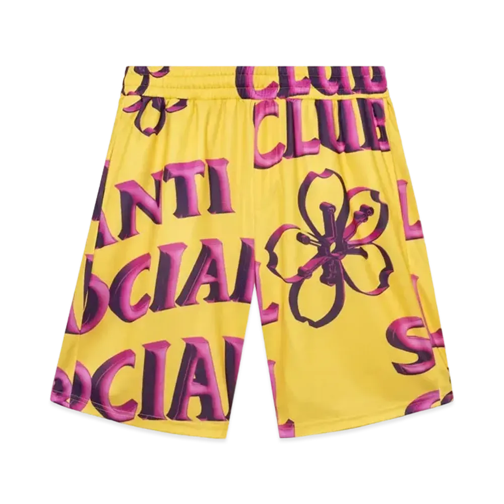 ANTI SOCIAL SOCIAL CLUB FA22 Coral Crush Bored Yellow Mesh Shorts "Yellow"