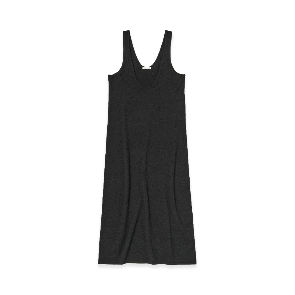 AURALEE Women's High Twist Wool Knit Dress "Charcoal"