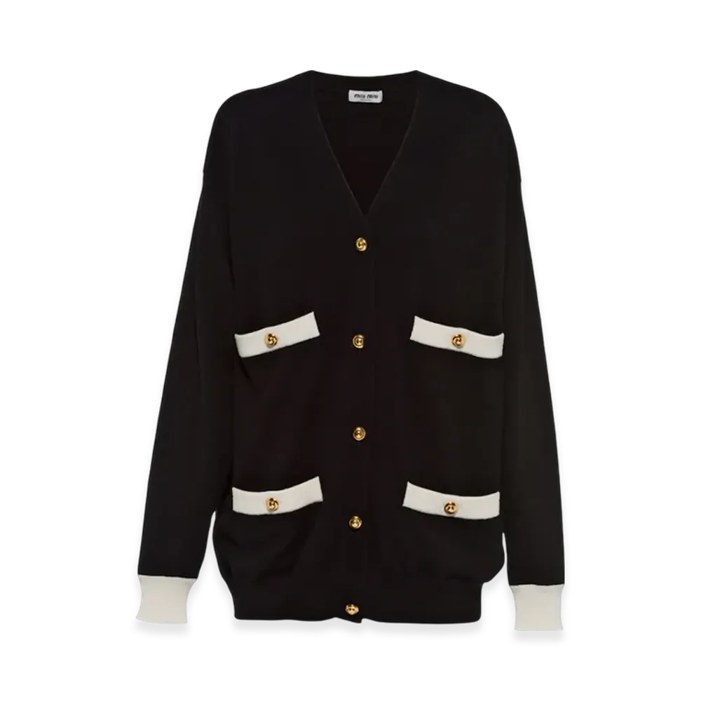 MIU MIU Women's Cashmere Cardigan "Black"