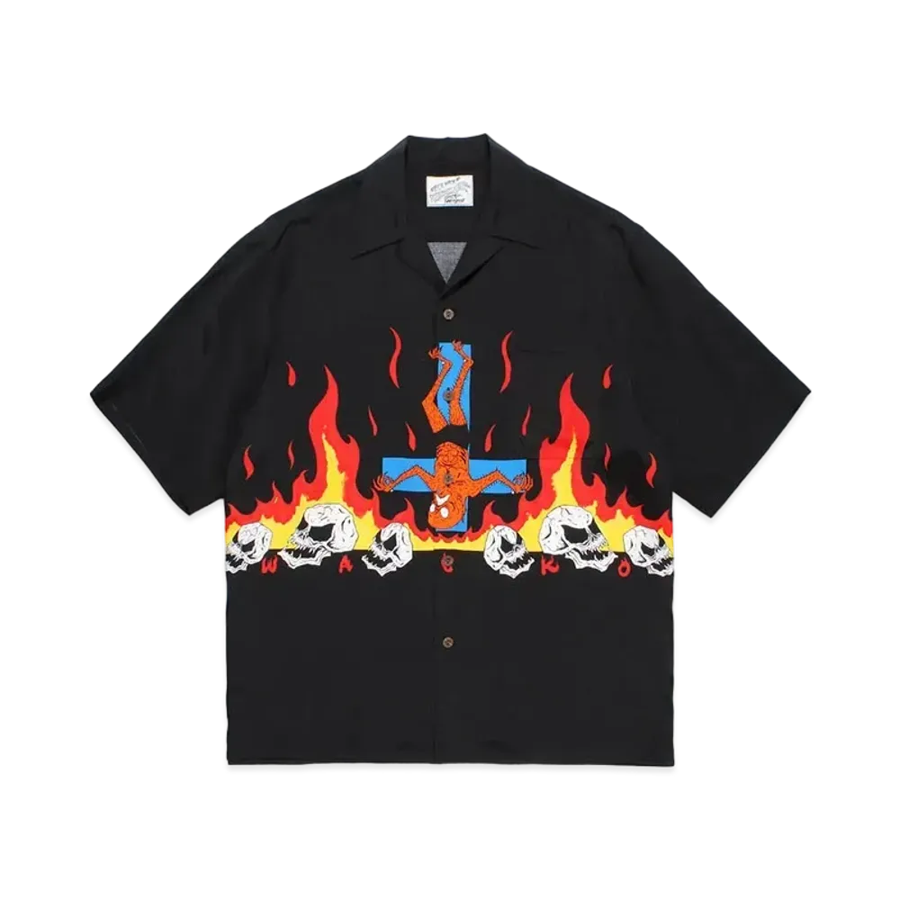 WACKO MARIA x neckface / Hawaiian Shirt "Black"