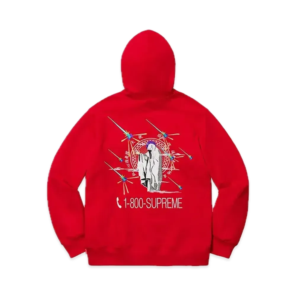 Supreme 1-800 Hooded Sweatshirt "Red"