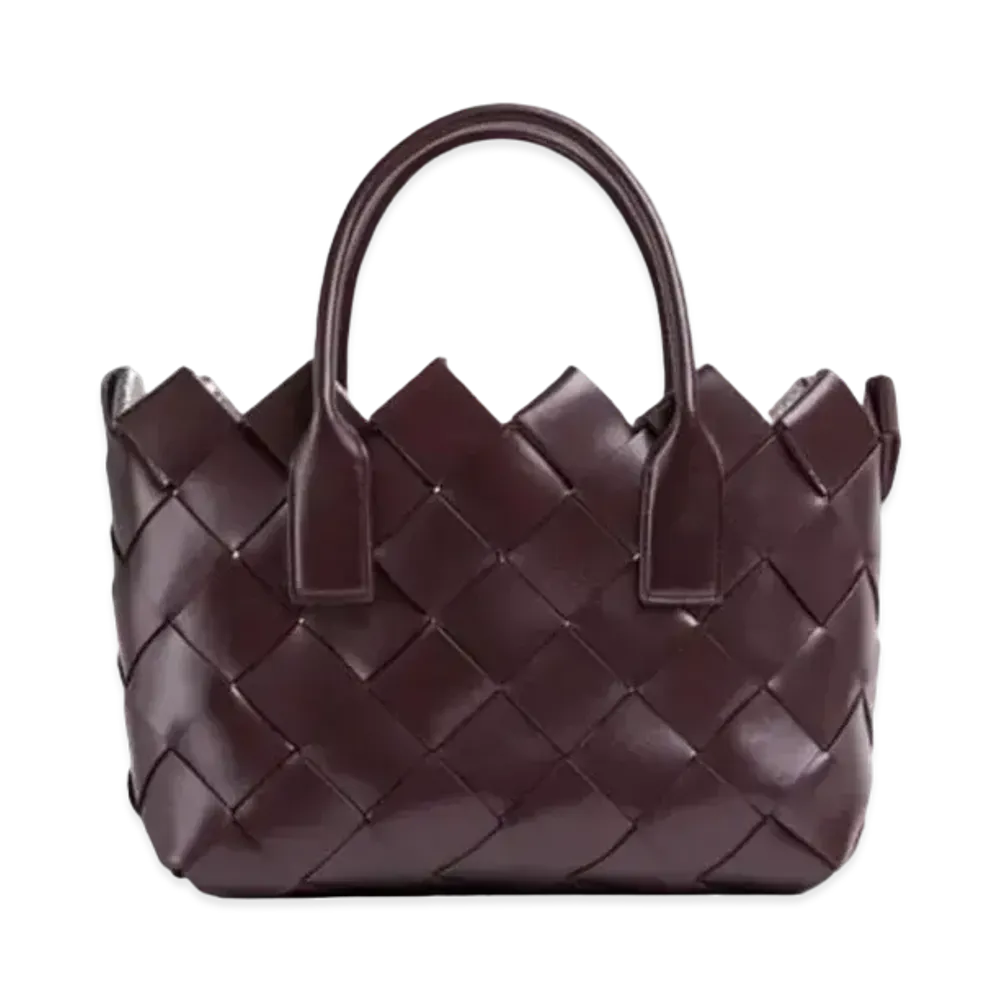 Bottega Veneta Intrecciato Leather Small Tote "Grape"