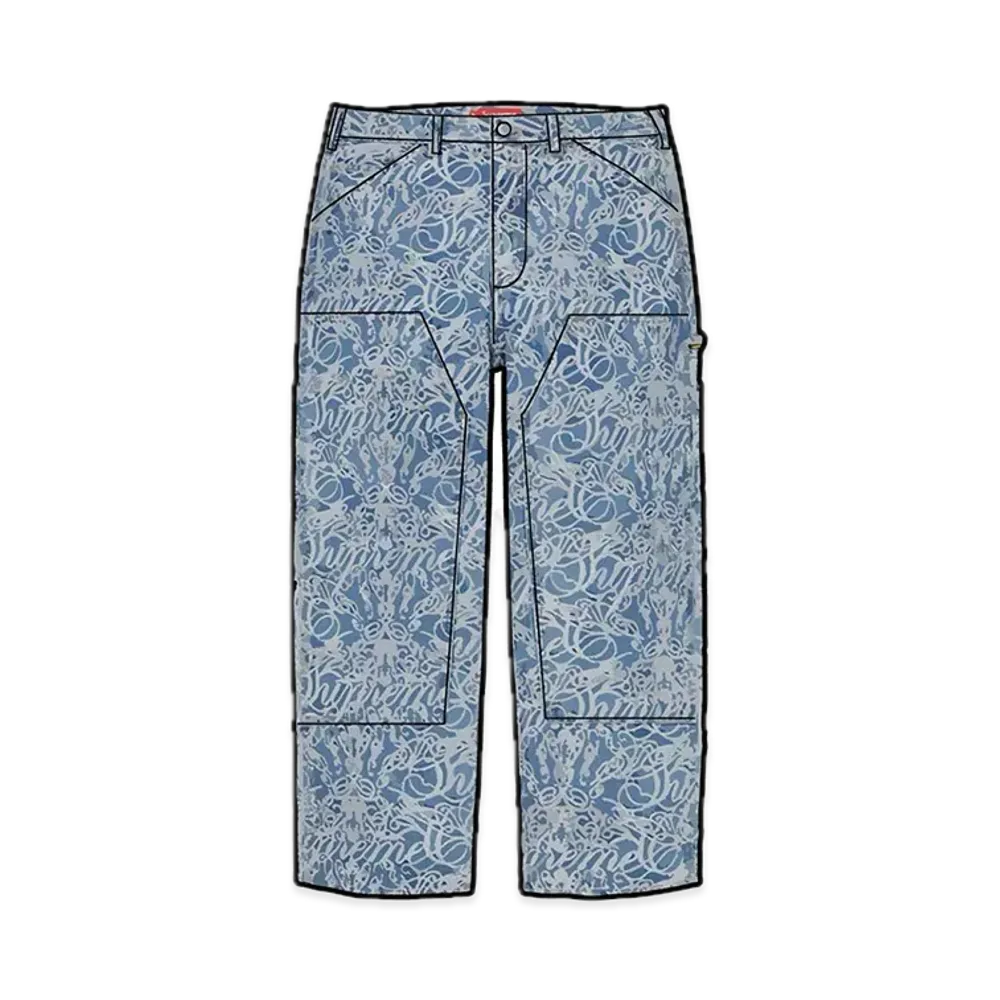 Supreme Script Jacquard Double Knee Denim Painter Pant 
