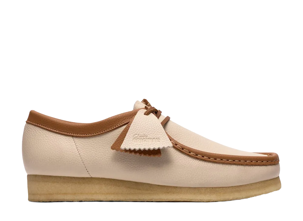 Clarks Wallabee "White Combi Leather"