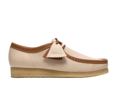 Clarks Wallabee "White Combi Leather"