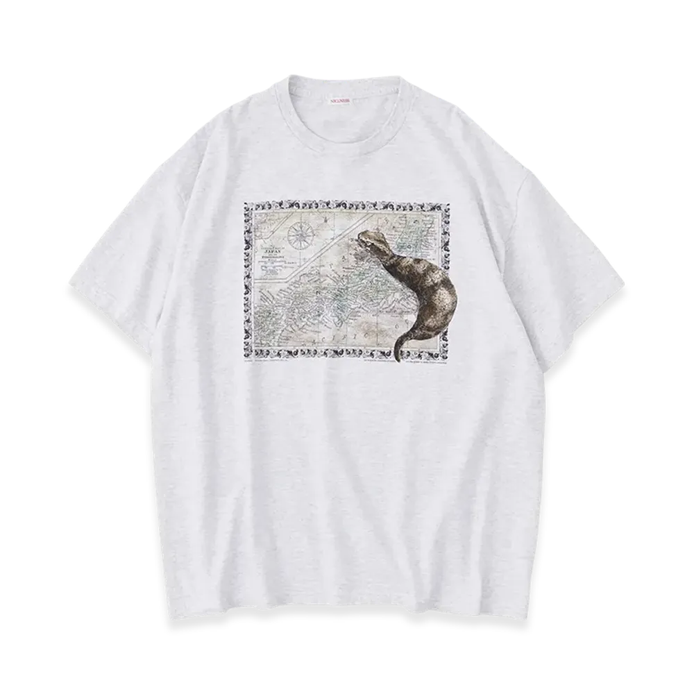 NICENESS G.Bernard Uma Print Tee Shirt "Tsuchinoko(Heather Gray)"