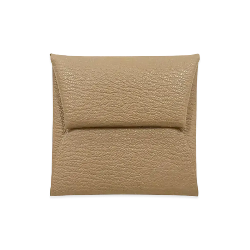 Hermes Bastia Coin Case Chevre Mysore "Etoupe/Silver"