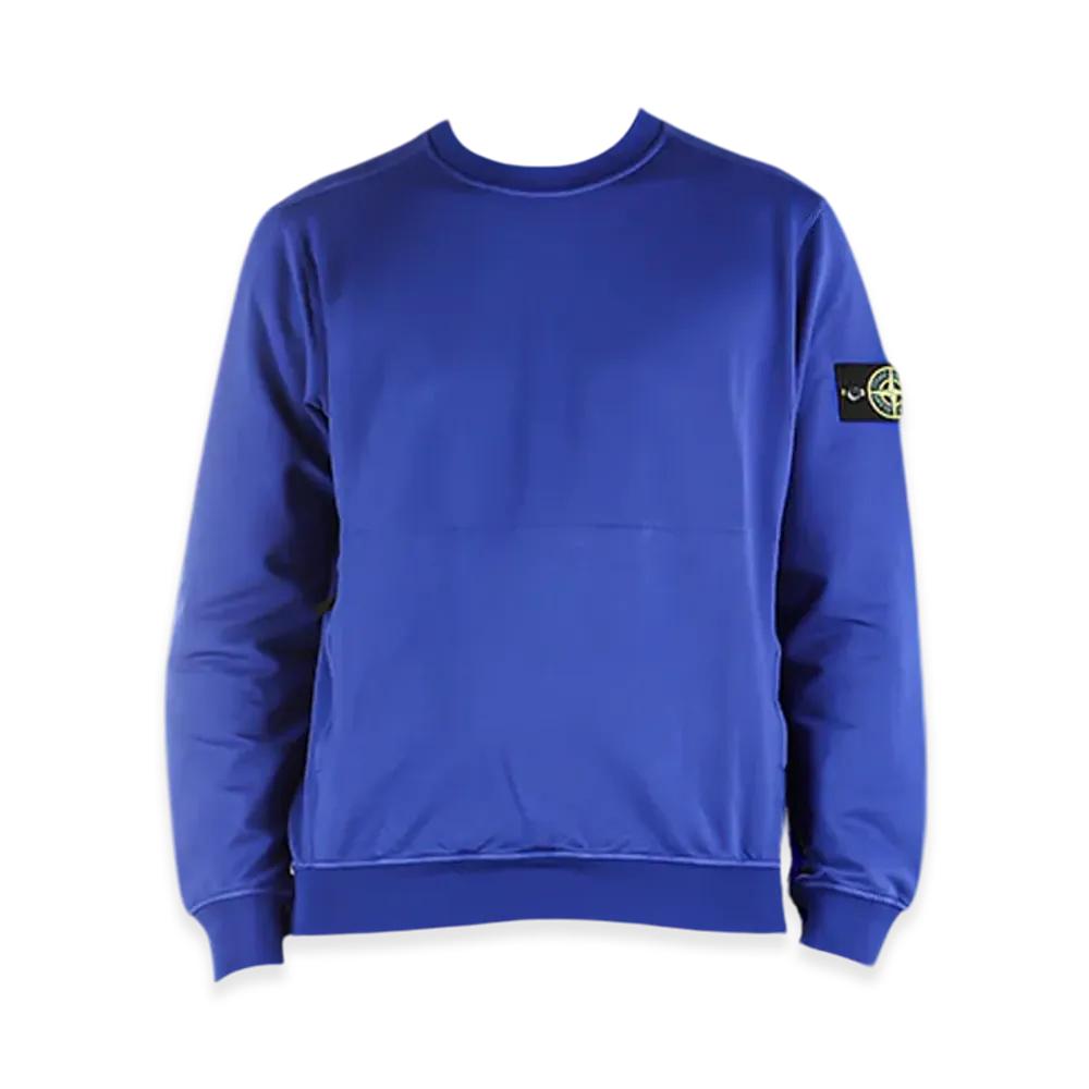 Stone Island 64052 Cotton Stretch Fleece Garment Dyed Sweatshirt - 22SS "Bright Blue"