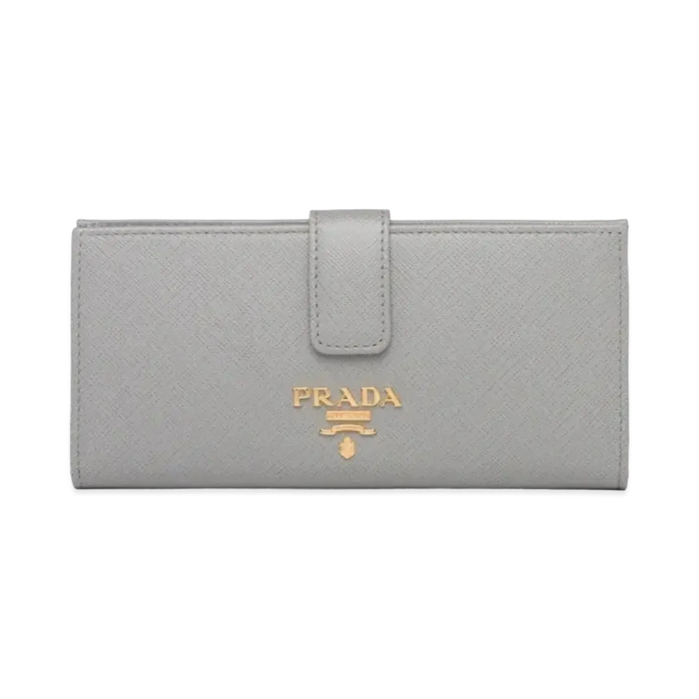 PRADA Large Saffiano Leather Wallet "Cloud/Astral"