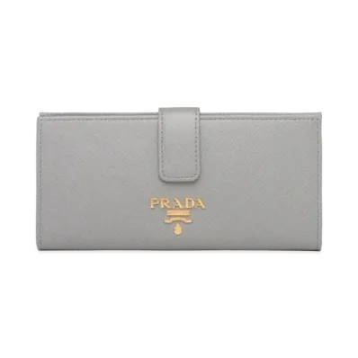 PRADA Large Saffiano Leather Wallet "Cloud/Astral"
