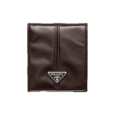 PRADA Leather Wallet with Coin Purse "Dark Brown"