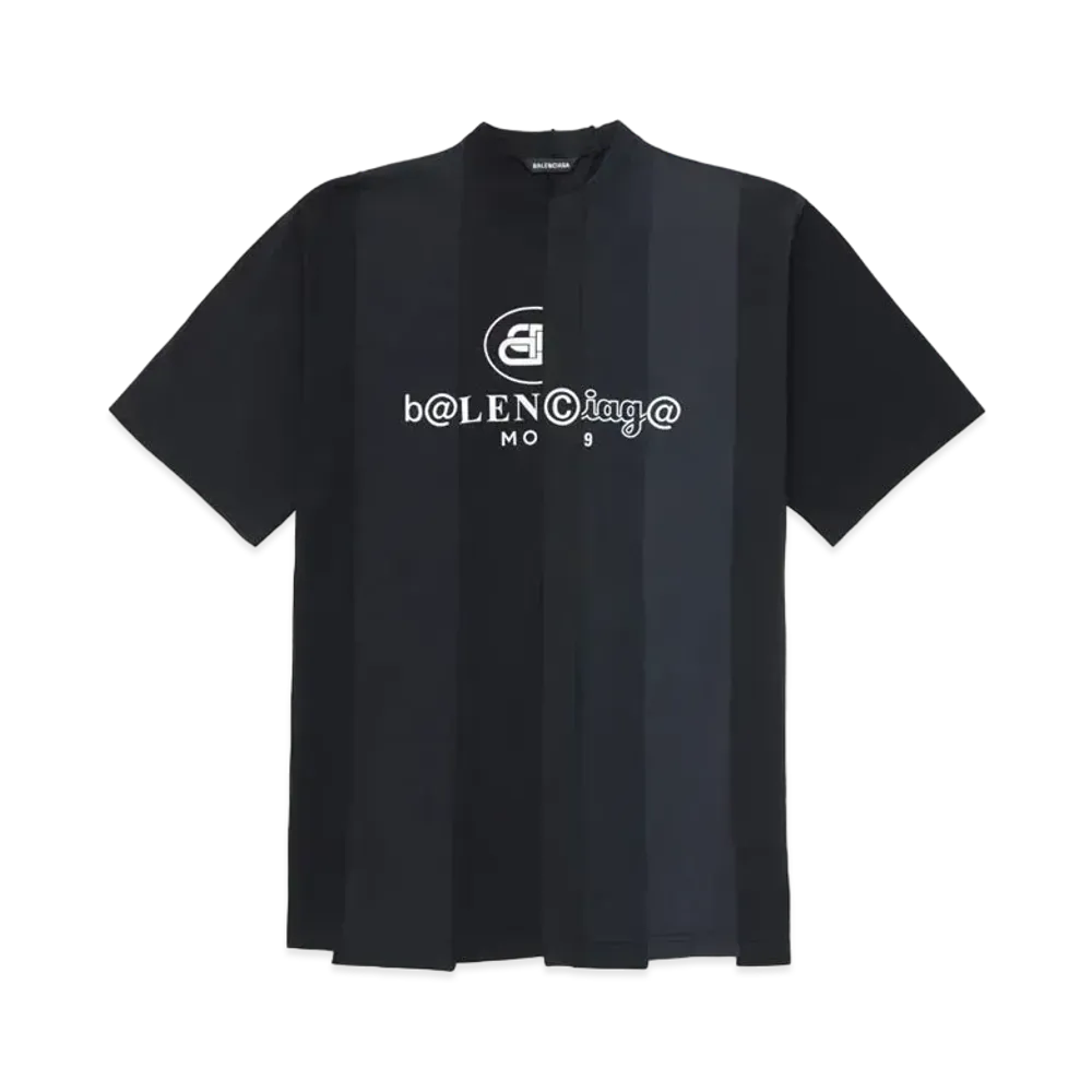 BALENCIAGA Reconstructed Logo T-Shirt Aoyama Exclusive "Black"