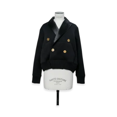 sacai Cotton Cashmere Knit Jacket "Black"