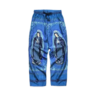 KAPITAL COTTON LAYON VIRGIN MARIA PT EASY PANTS "Turquoise"