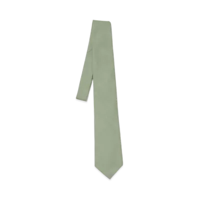 AURALEE Wool Herringbone Tie "Olive"