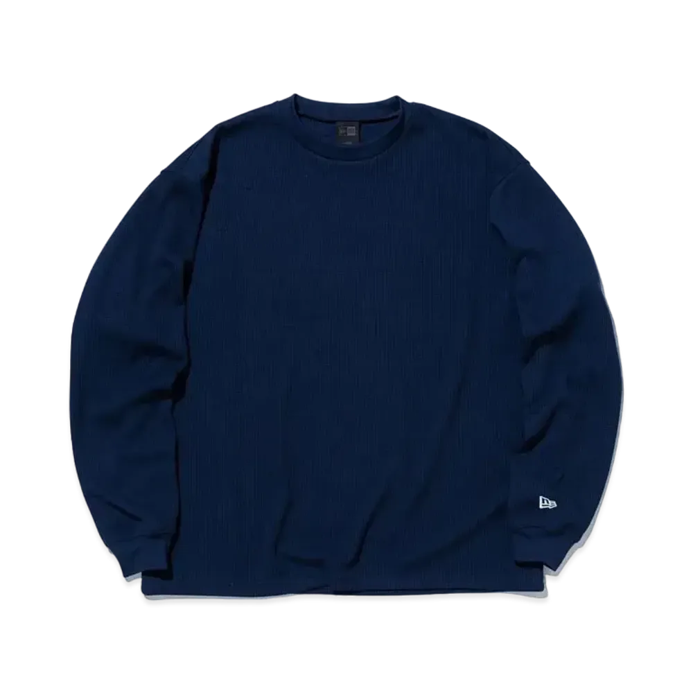 NEW ERA BLACK LABEL FW24 Long Sleeve Oversized Waffle T-shirt "Navy"