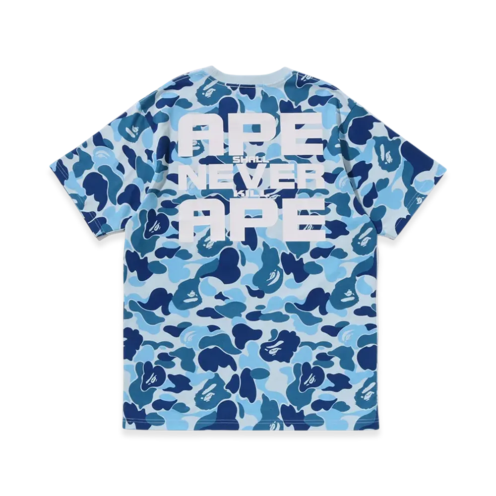 A BATHING APE Abc Camo Asnka Tee "Blue"