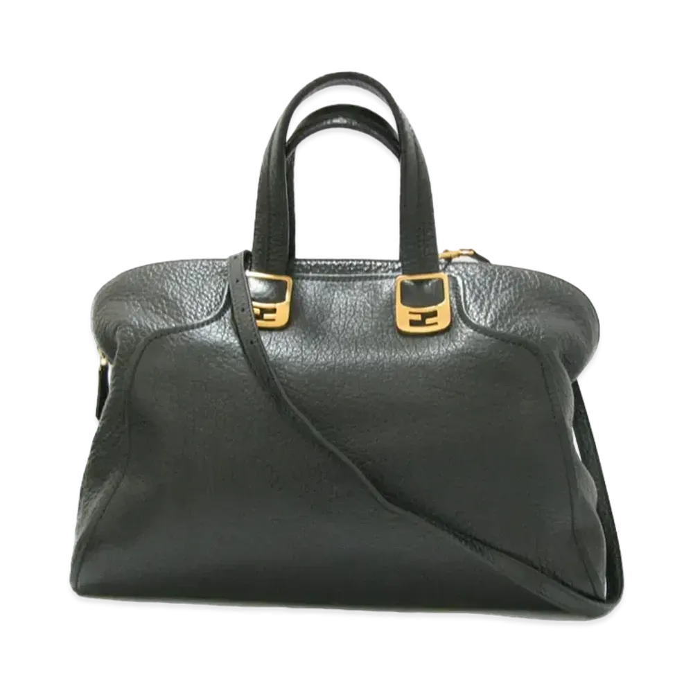 FENDI Chameleon Leather 2WAY Bag "Black"