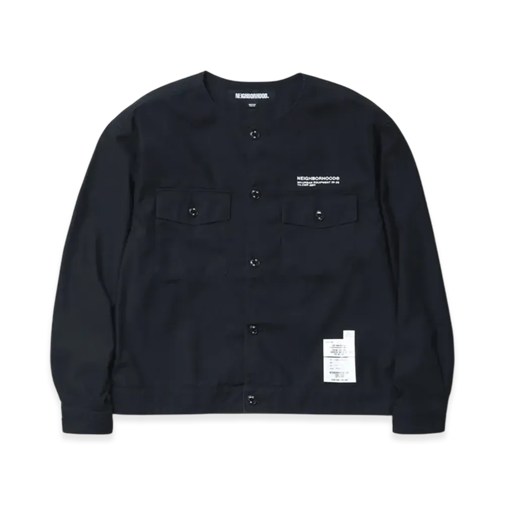 NEIGHBORHOOD No Collar Shirt Ls "Black"