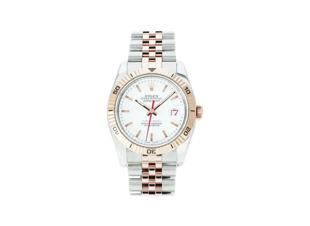 ロレックス デイトジャスト ターノグラフ "ホワイト/ステンレススチール/エバーローズゴールド" 116261