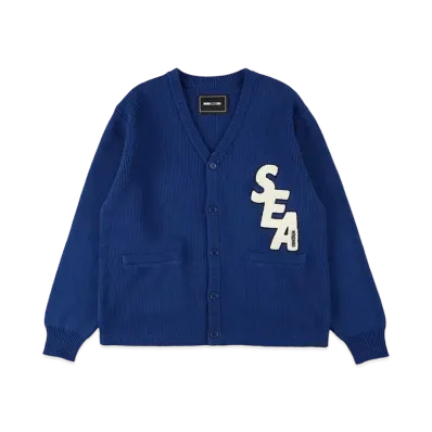 WIND AND SEA Lettered Cardigan "Navy"