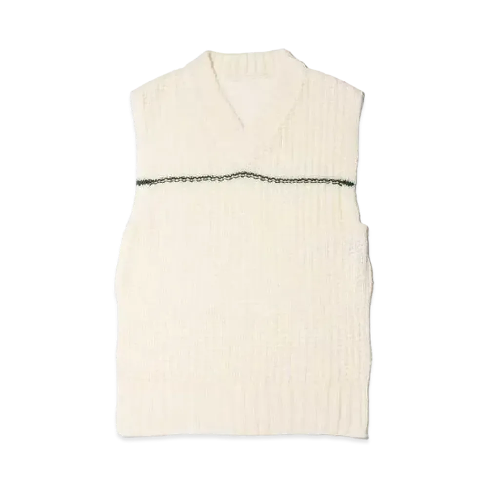 atmos pink Long Knit Vest "White"