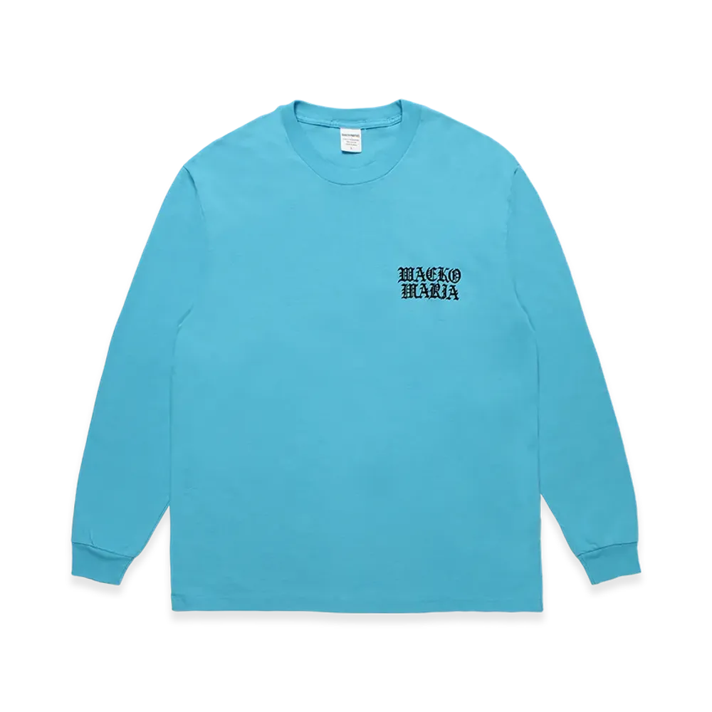 WACKO MARIA Washed Heavy Weight Long Sleeve T-Shirt "Blue"