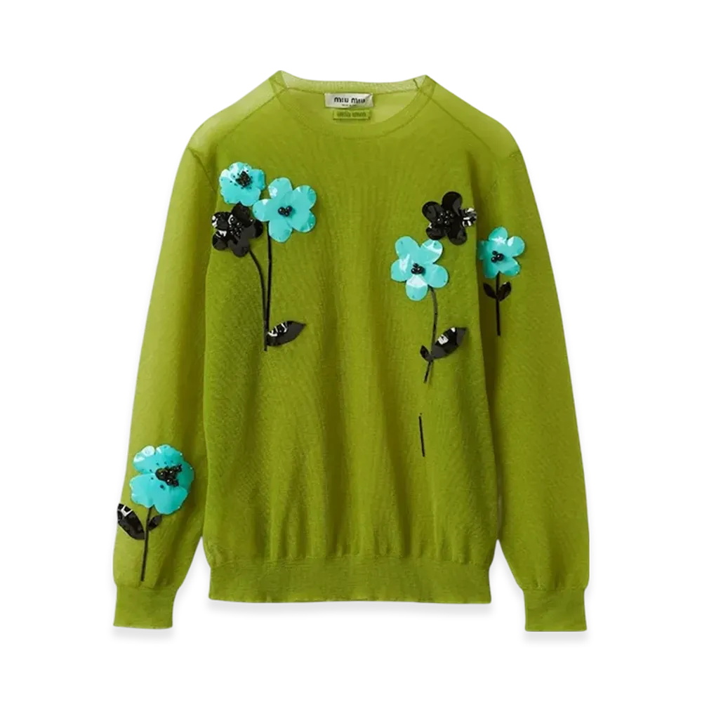 MIU MIU Women's Nylon Sweater "Pistachio Green"