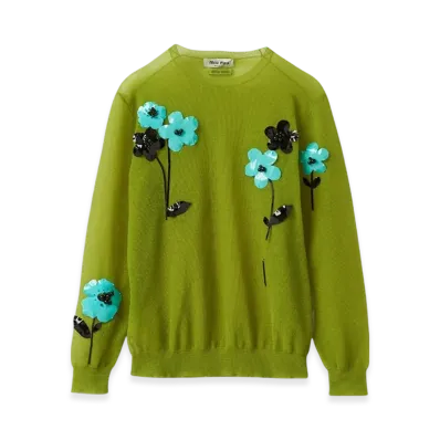 MIU MIU Women's Nylon Sweater "Pistachio Green"