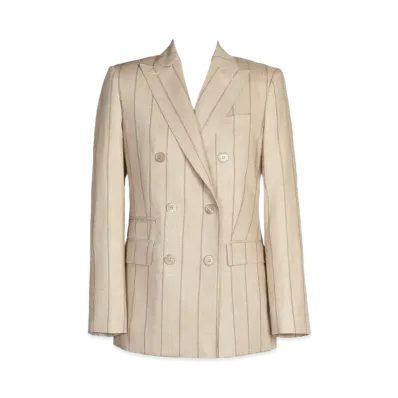 Max Mara Virgin Wool Pinstripe Jacket "Sand Beige"