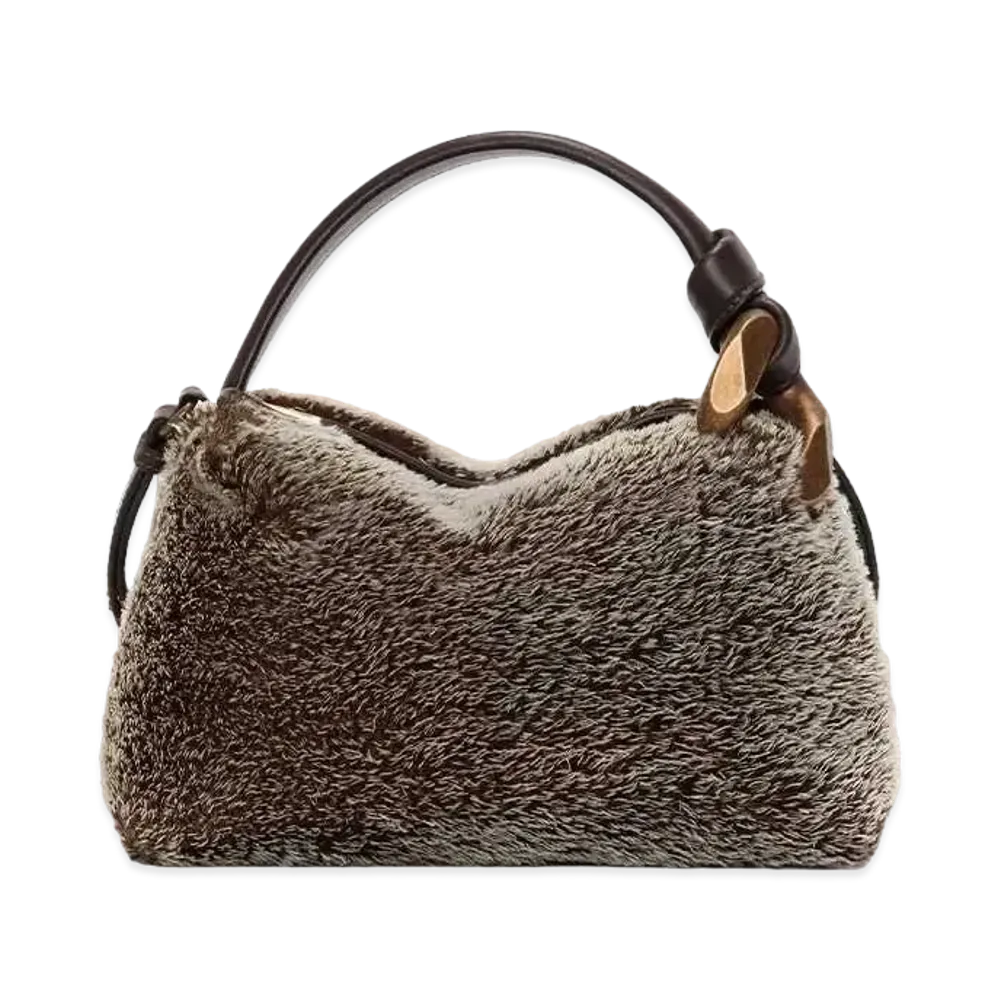 JW ANDERSON SmallCorner Mohair Crossbody Bag "Gray"