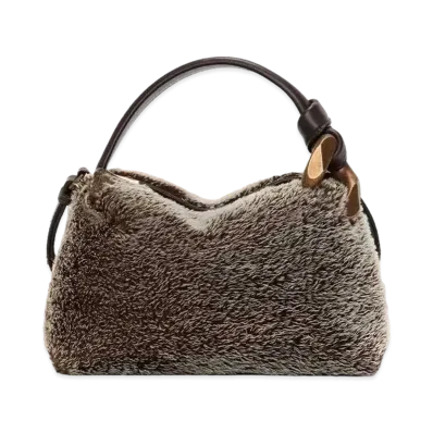 JW ANDERSON SmallCorner Mohair Crossbody Bag "Gray"