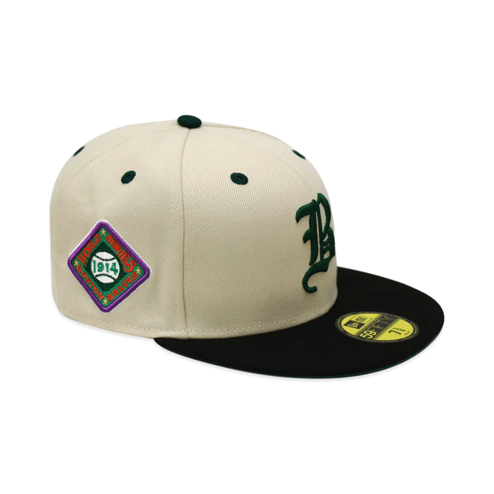 NEW ERA x THE CAP 59Fifty Heritage League Boston Braves "Stone/Black"