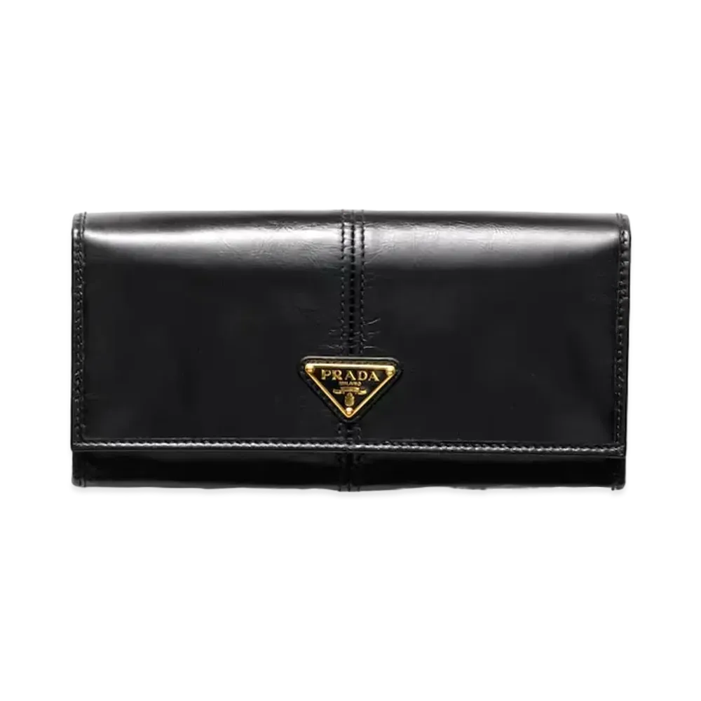 PRADA Large Leather Wallet "Black"