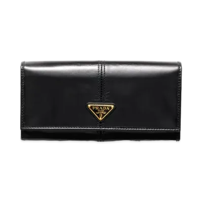 PRADA Large Leather Wallet "Black"