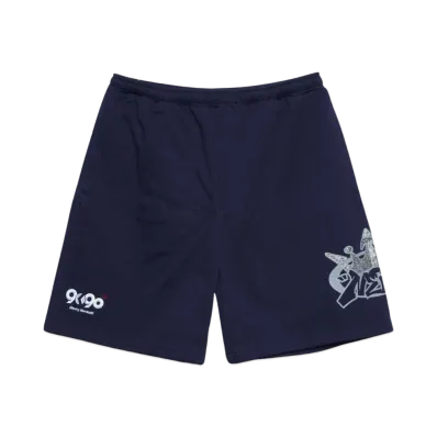 9090 9090 x NERDUNIT King Logo Sweat Half Pants "Navy"