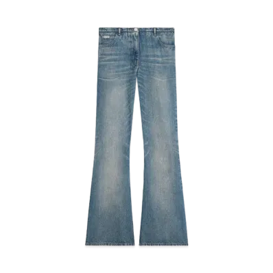 Courreges 70'S Denim Bootcut Pants "Vintage Medium Blue"