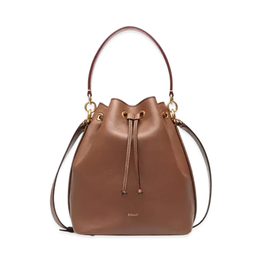 Bally Code Bucket Bag In Leather "Brown"