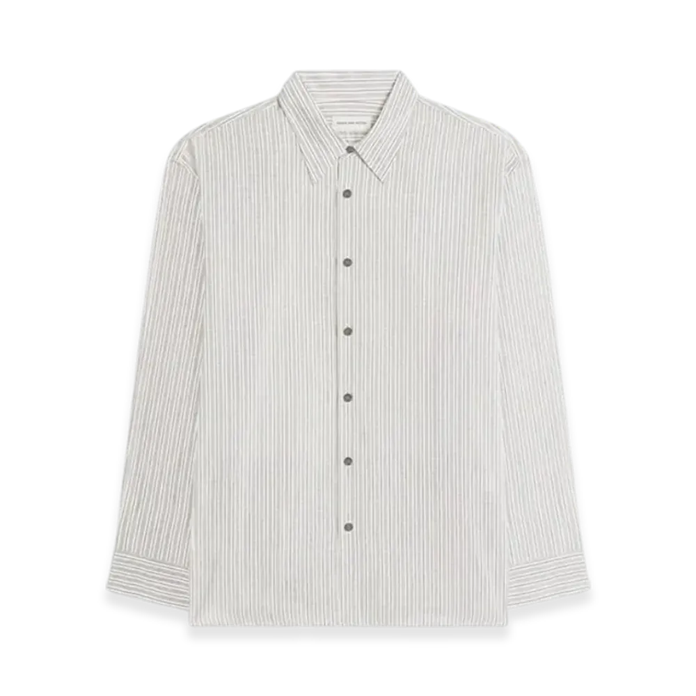 DRIES VAN NOTEN Loose Cotton Shirt "Light Grey"