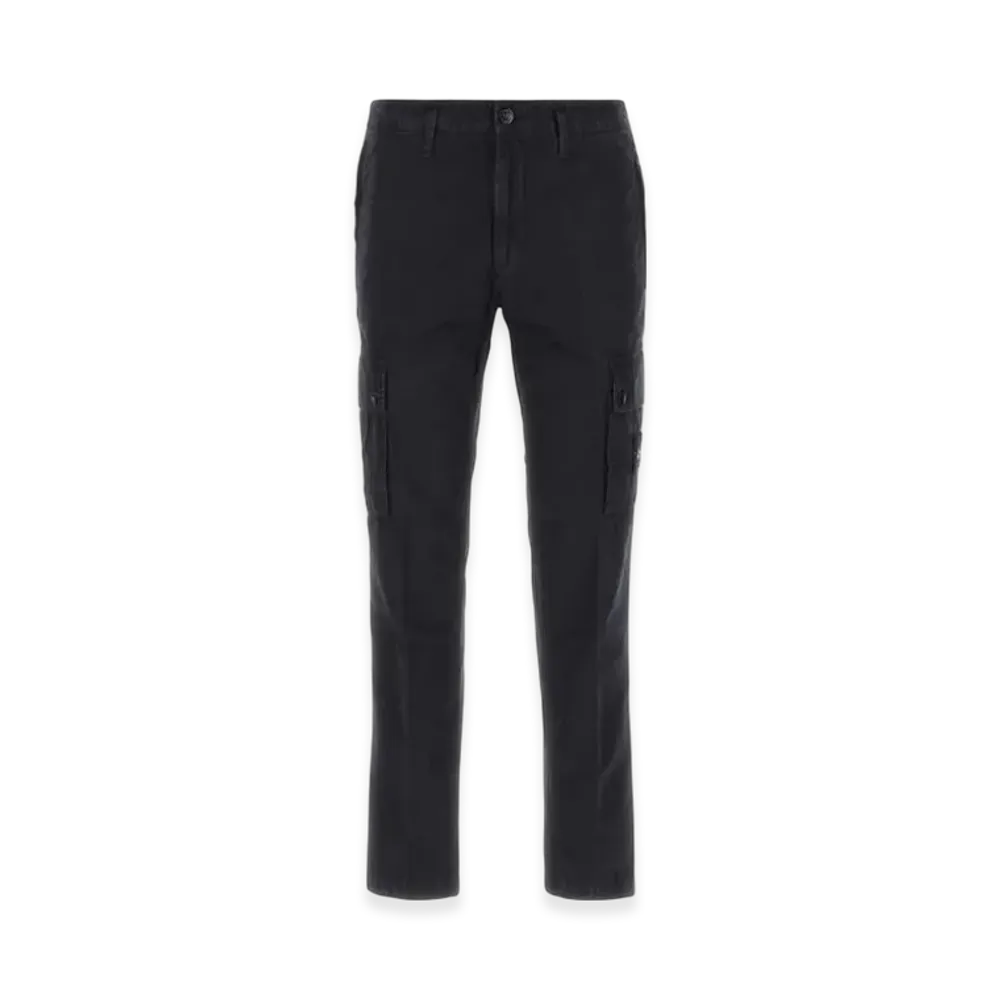 Stone Island 303WA Brushed Cotton Canvas Garment Dyed Cargo Pants - 23SS "Navy Blue"