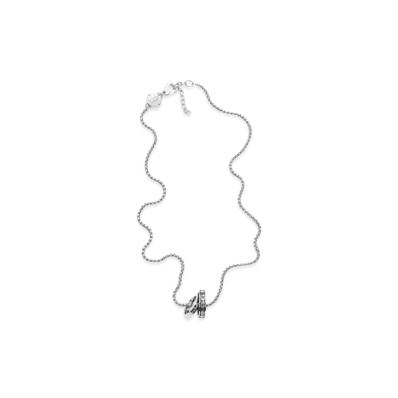 Diesel Double Ring Pendant Necklace "Silver"